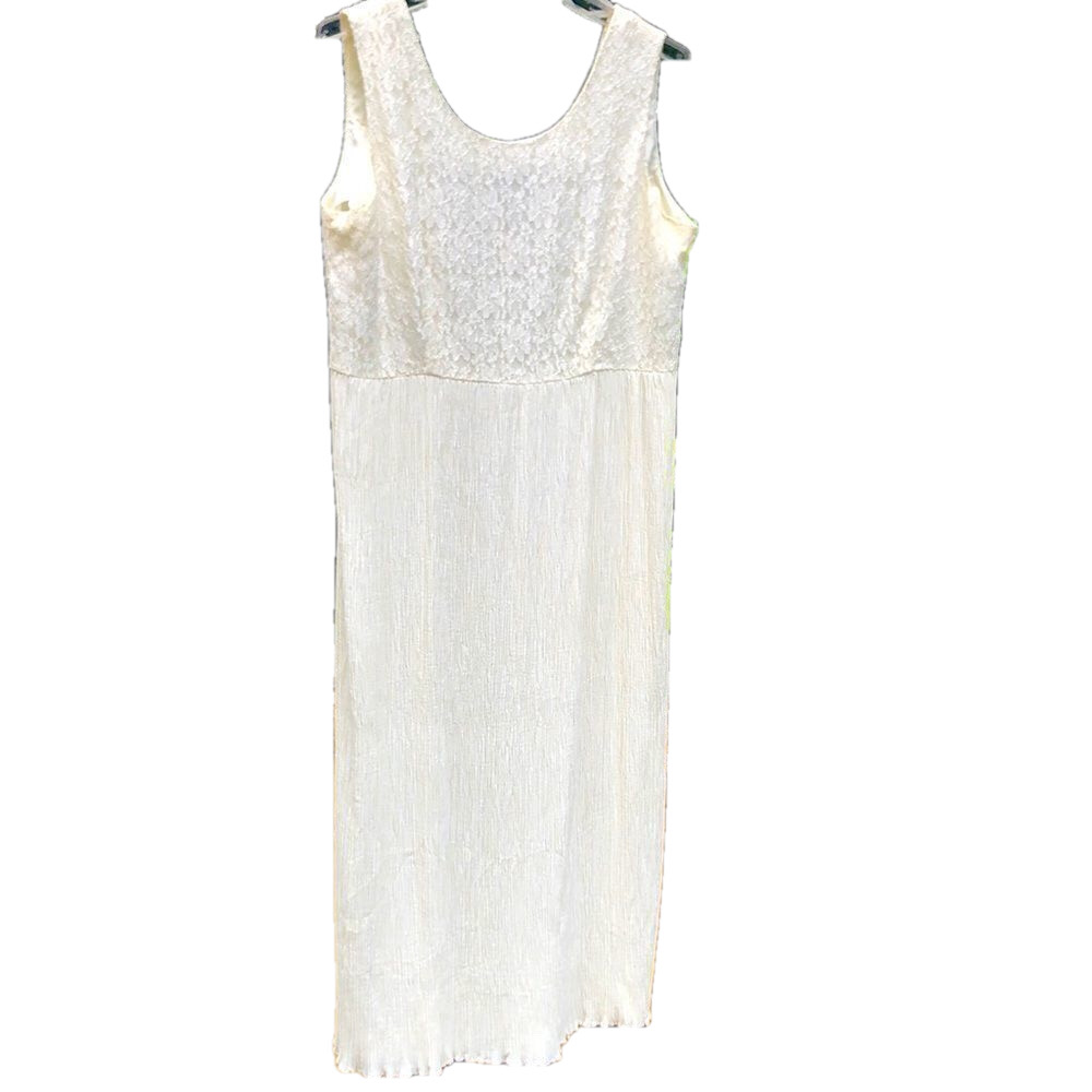 White cream LACE TOP DRESS Sleeveless Size 14 Pit to Pit 18 1/4"Preworn